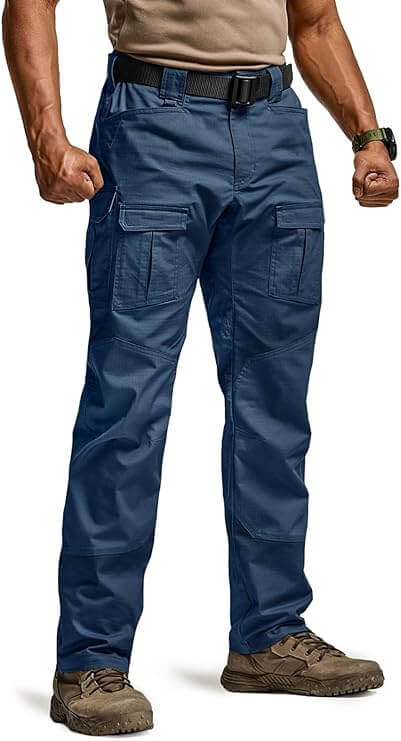 Marauder Pants - CQR Men's Flex Ripstop Tactical Pants, Water Resistant Stretch Cargo Pants, Lightweight EDC Hiking Work Pants