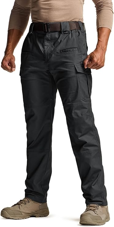 Vanguard Pants - CQR Men's Flex Stretch Tactical Pants, Water Resistant Ripstop Cargo Pants, Lightweight EDC Outdoor Work Hiking Pants