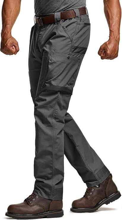 CQR Men's Quick Dry Work Pants, Water Resistant Outdoor Tactical Pants, Lightweight Stretch Cargo Hiking Pants