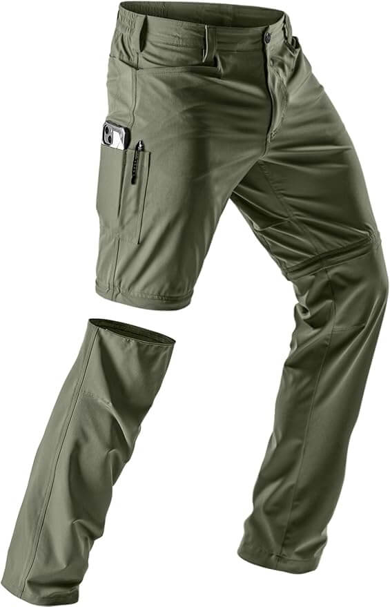 Convertible - CQR Men's Convertible Cargo Tactical Pants, Water Resistant Outdoor Hiking Pants, Zip Off Lightweight Stretch Work Pants