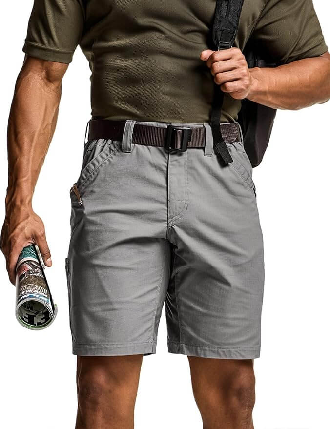 Navigator - CQR Men's Flex Casual Cargo Shorts, Lightweight Water Resistant Golf Shorts, Stretch Tactical Work Shorts with Multi-Pocket